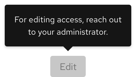 A black tooltip on top of a gray disabled button